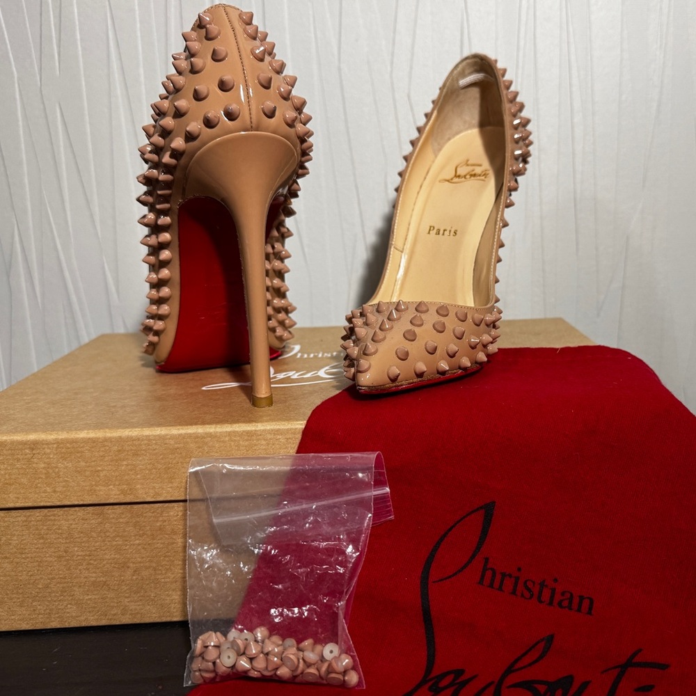Christian Louboutin Nude Spiked Heels
